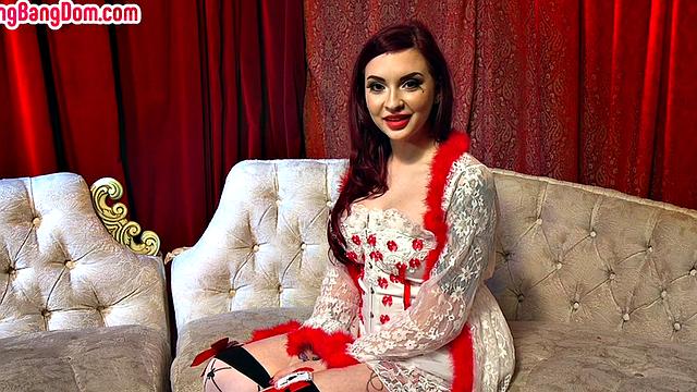 Gangbang redhead babe rough fucked in fun till bukkake