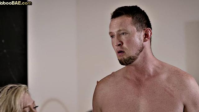 Cute babe sharing cock with bigtitted MILF in 3some