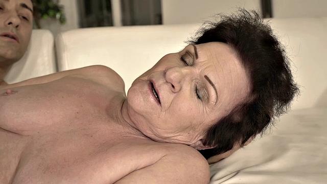 LUSTY GRANDMAS - Horny Grandma Gives A Man Wet Vintage Pussy to Enjoy