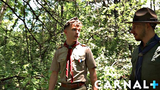 в глухом лесу он жадно глотает огромный член