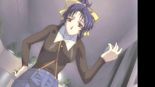 Enjoy the steamy anime cartoon with glasses-wearing babe in romantic action!