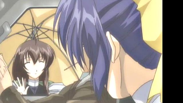 Enjoy the steamy anime cartoon with glasses-wearing babe in romantic action!