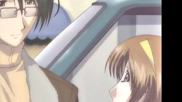 Enjoy the steamy anime cartoon with glasses-wearing babe in romantic action!