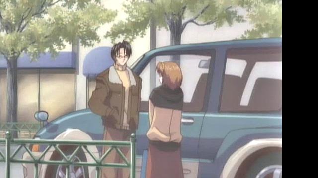 Enjoy the steamy anime cartoon with glasses-wearing babe in romantic action!