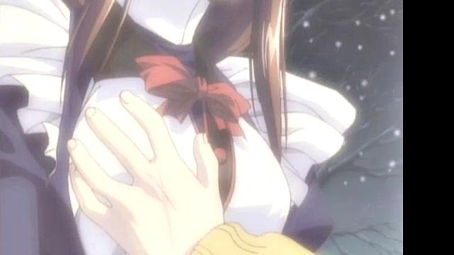 Enjoy the steamy anime cartoon with glasses-wearing babe in romantic action!