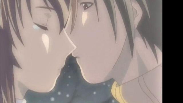 Enjoy the steamy anime cartoon with glasses-wearing babe in romantic action!