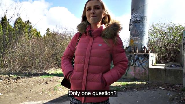 Picked up hairy babe PIV fucked for money by sex agent.