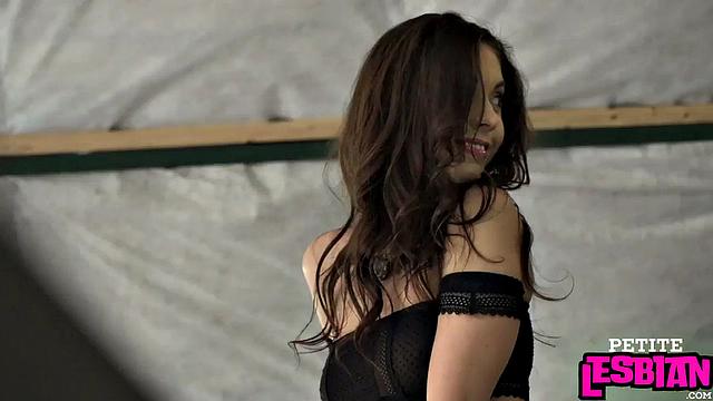 Petite busty lesbos assfingering trio