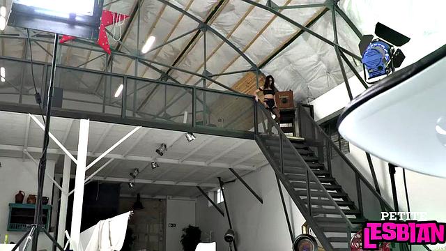 Petite busty lesbos assfingering trio