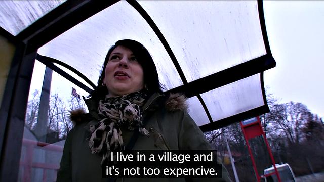 Naughty brunette MILF pays her rent with a stranger's cum in a public place