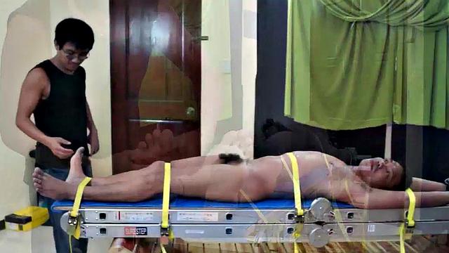 This handsome Asian devil turned out to be so much fun to tickle. His laughter was infectious and his feet were so smooth and soft. You'll love the way he wiggles and flails his feet when we're tickling him.