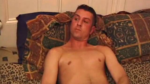 First timer Jeremy Adams seems comfortable getting naked and jerking off in front of the camera. He strokes his hard cock until he sprays his cum load.