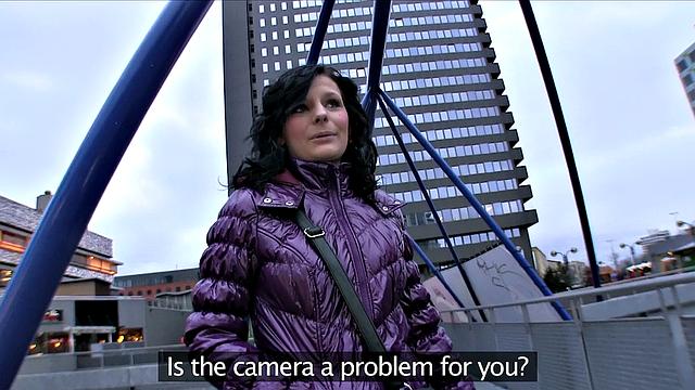 Brunette Casts Herself in Panties & Rides His Cock Outdoors