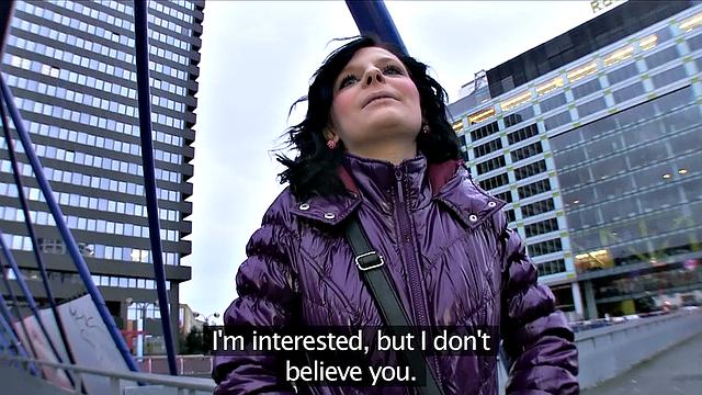 Brunette Casts Herself in Panties & Rides His Cock Outdoors