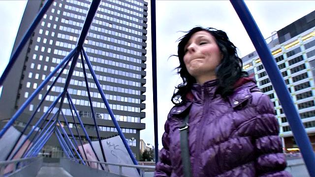 Brunette Casts Herself in Panties & Rides His Cock Outdoors