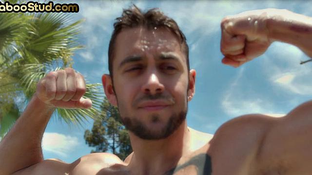 Taboo stud sucks stepbro's cock outdoors and enjoys cum in mouth