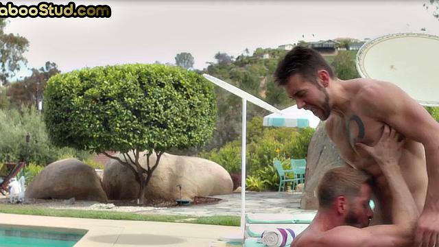 Taboo stud sucks stepbro's cock outdoors and enjoys cum in mouth