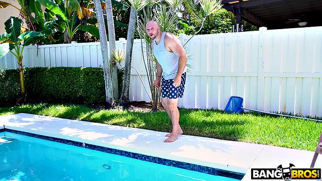 Stepbro Fucks By The Pool