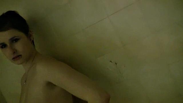 Naughty Shelly flaunts her natural tits in a steamy shower with Shower Nude