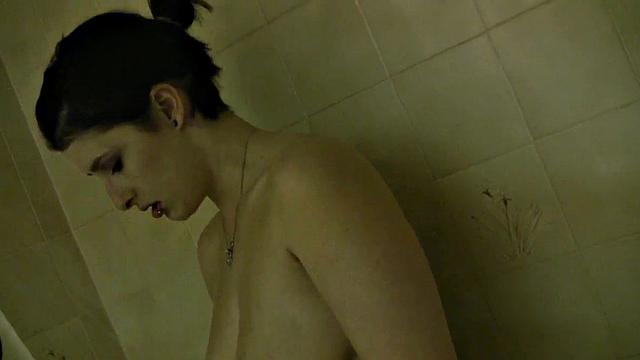 Naughty Shelly flaunts her natural tits in a steamy shower with Shower Nude