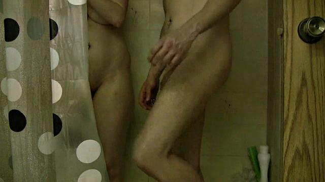 Naughty Shelly flaunts her natural tits in a steamy shower with Shower Nude