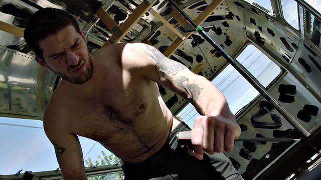 Stepbrother nails stepbro's ass outdoors and makes him beg for more