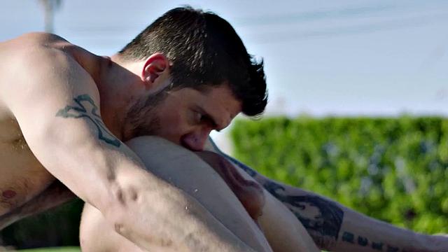 Stepbrother nails stepbro's ass outdoors and makes him beg for more