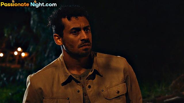 Stunning ebony sharing dick 3some