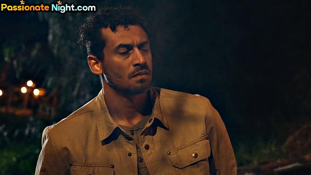 Stunning ebony sharing dick 3some