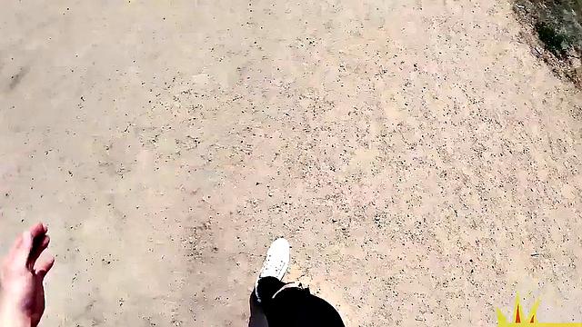 Big-ass German MILF POV fucked outdoors in a public place