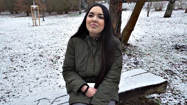 Busty slutty babe picked up and POV fucked for money