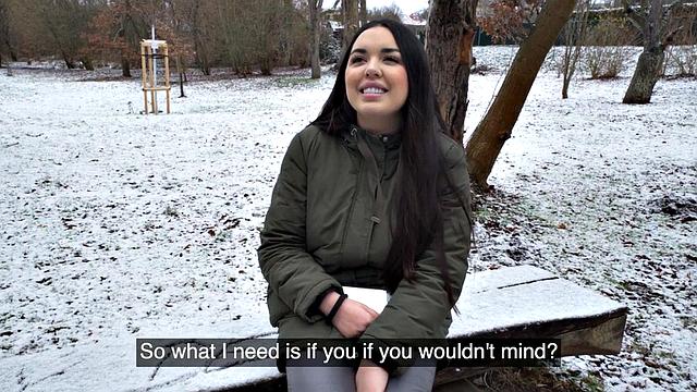 Busty slutty babe picked up and POV fucked for money