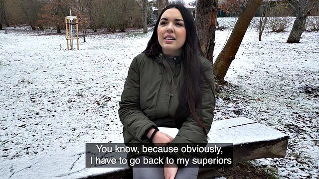 Busty slutty babe picked up and POV fucked for money