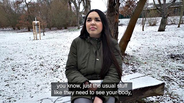 Busty slutty babe picked up and POV fucked for money