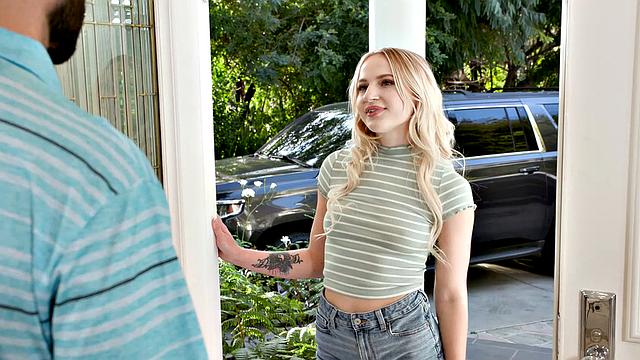 DEVILS FILM - Hot Teen Babysitter Sage Rabbit Gets Her Mouth And Pussy Filled By Employer's Cock