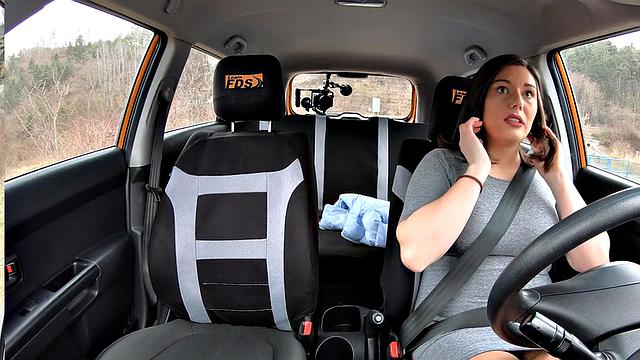 Amateur driving student POV banged to pass test