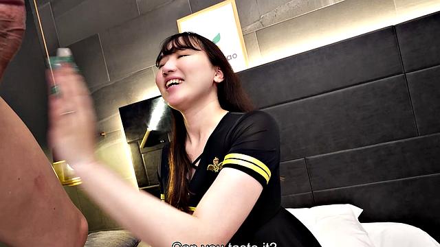 Japanese housewife Tomoko shows blowjob skill