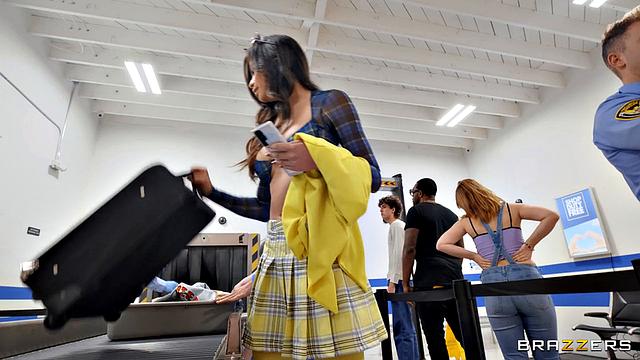 Soaked-Panty Slut in the Security Line