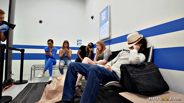 Soaked-Panty Slut in the Security Line