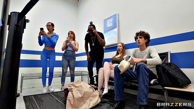 Soaked-Panty Slut in the Security Line