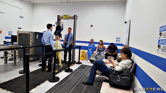 Soaked-Panty Slut in the Security Line