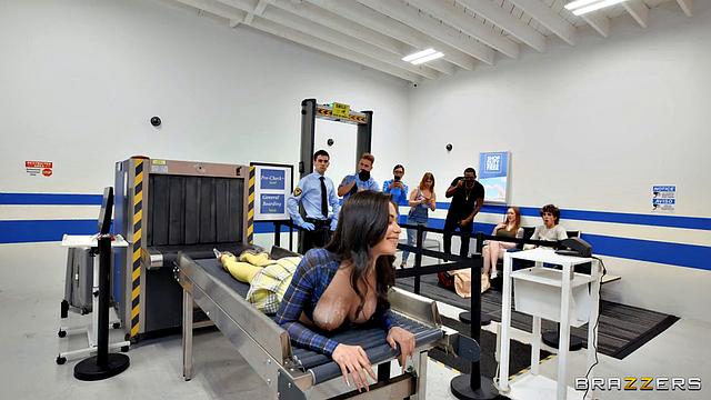 Soaked-Panty Slut in the Security Line