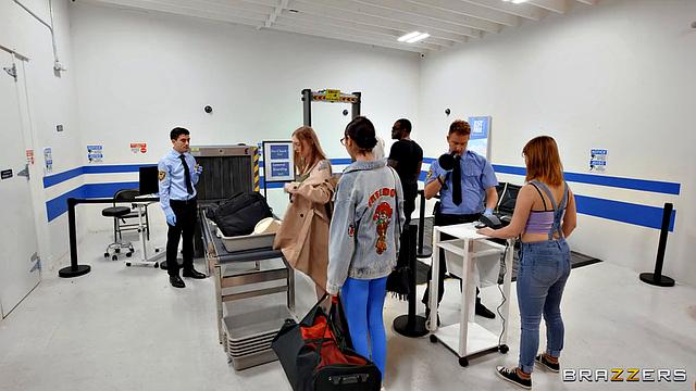 Soaked-Panty Slut in the Security Line