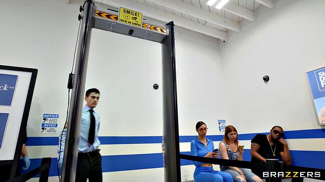 Soaked-Panty Slut in the Security Line