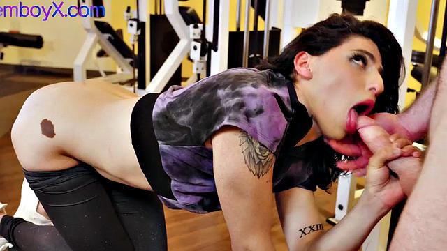 Femboi gym cutie bending over for help