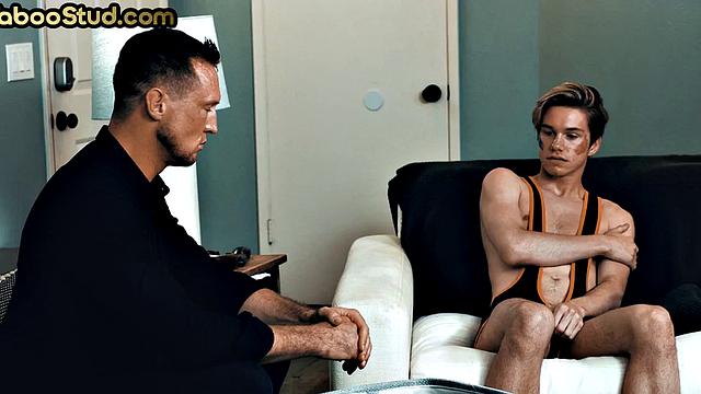 Weird skinny twink fucked by stepdaddy till facial.