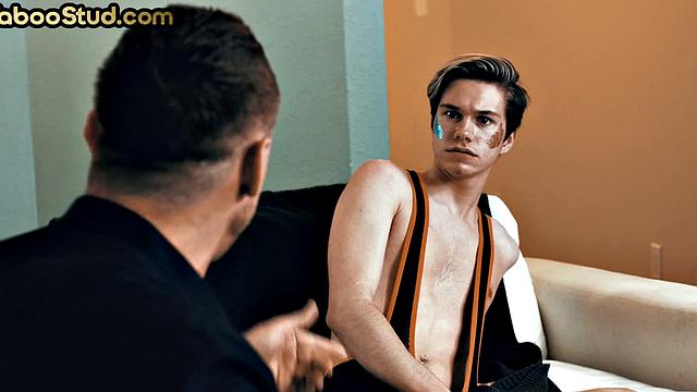 Weird skinny twink fucked by stepdaddy till facial.