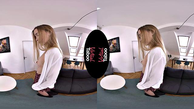 She wears a tie, but it's not for studying-she's only here for the D