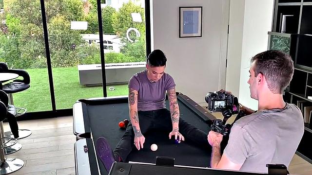 BTS lesbian tattooed strapon fucks 21yo in 3some