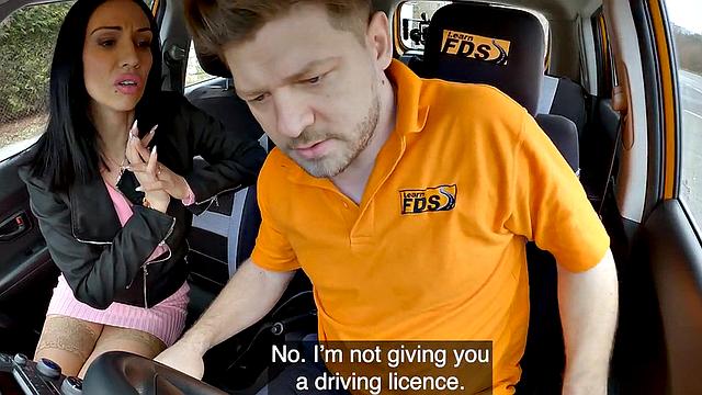 Driving ebony MILF got analfucked on her first day